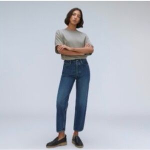 Everlane rigid way-high jean in rich indigo